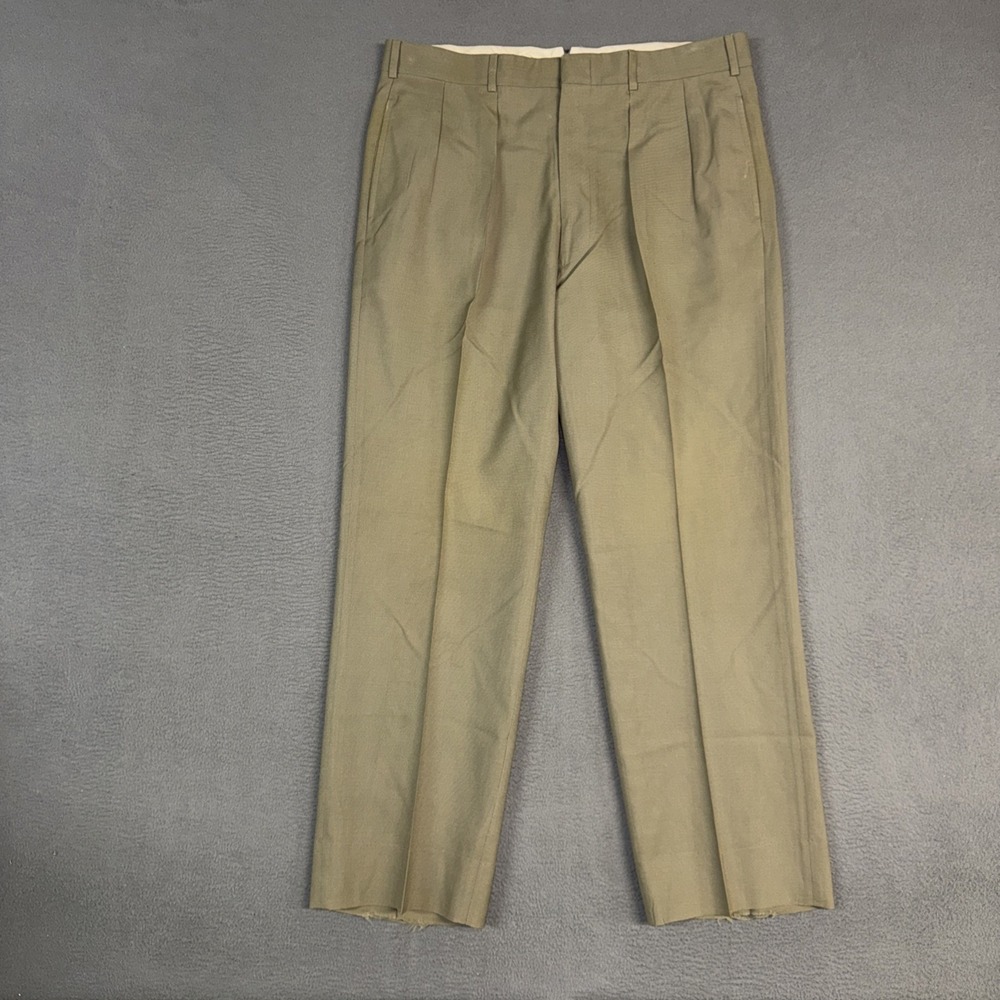 Brooks Brothers Pants Mens 36 Brown Straight Makers Pleated 100% Wool VTG USA